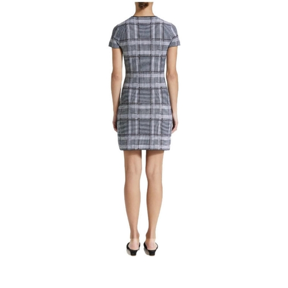 Theory Plaid Cap Sleeve 100% Merino Wool Mini Dress Branteen JQ Size P/ 00/0 - Picture 2 of 8